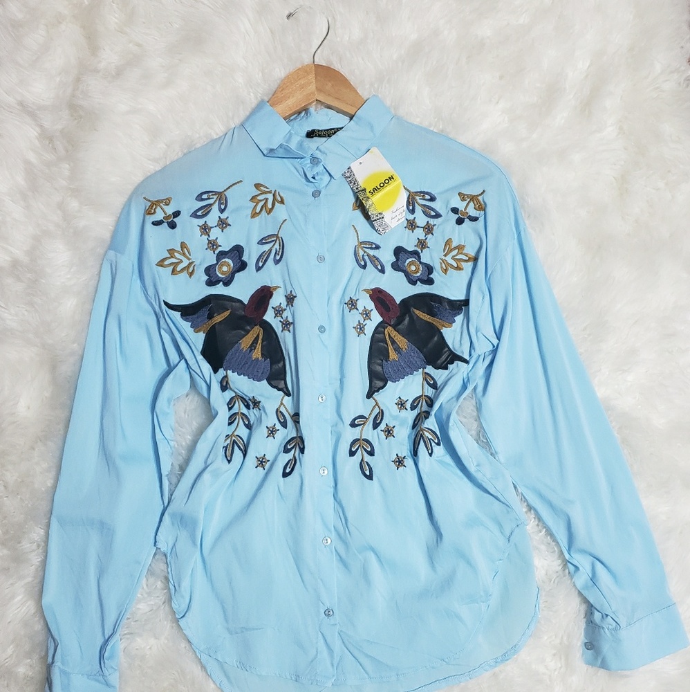Embroidery Button Down longsleeve Shirt